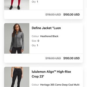 lululemon athletica Heathered Black Define Jacket